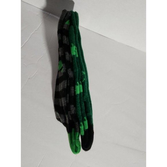 Irish Let's Get Shamrocked Big Brand Novelty Crew Sock (2 pair) Outlander Clover - Picture 3 of 3